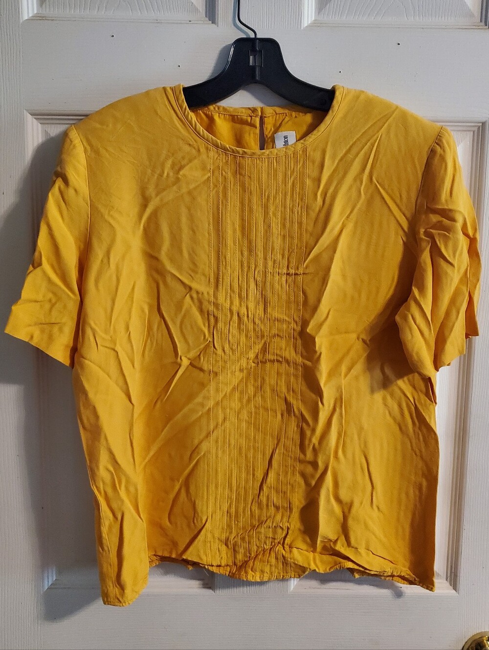 Vintage Norton McNaughton Pintuck Pleating Short Sleeve Blouse